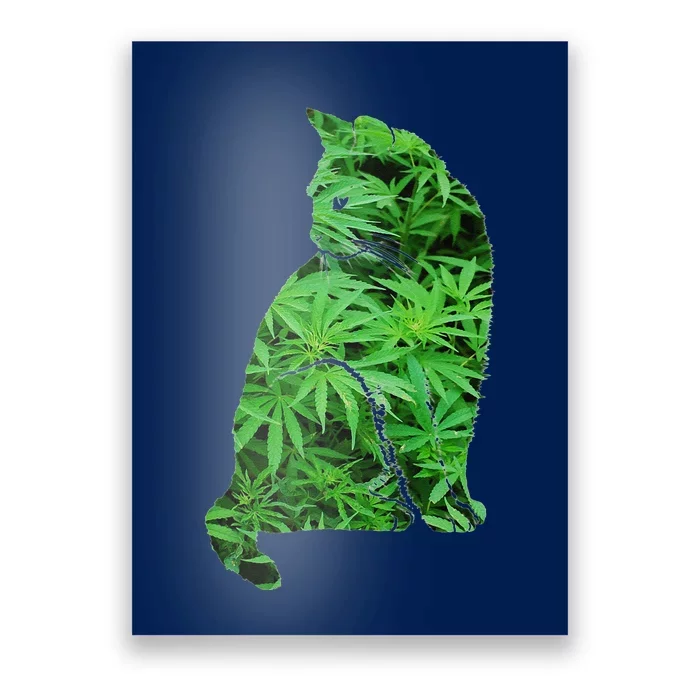 Funny Cannabis & Cat Lover Marijuana Weed Smoker Art Poster