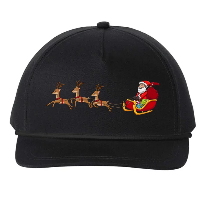 Father Christmas Comes To You At Christmas Gift Snapback Five-Panel Rope Hat