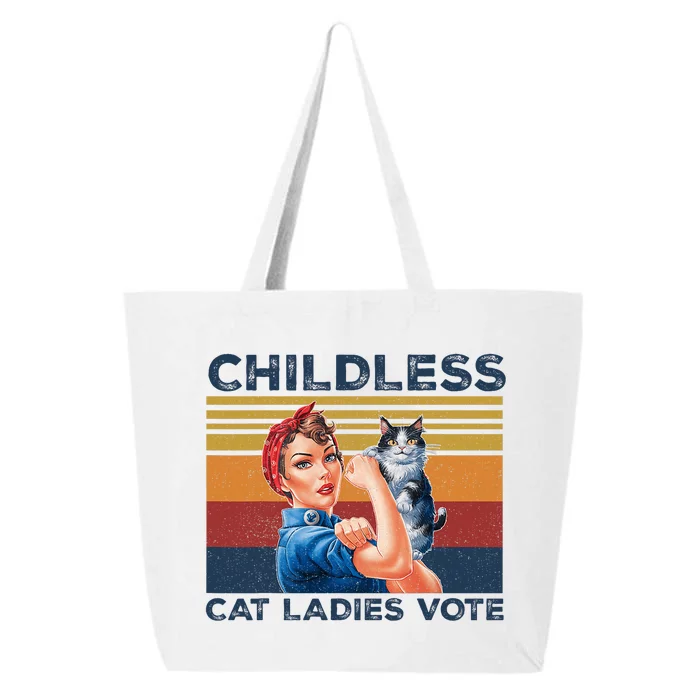 Funny Cat Childless Cat Ladies Vote The Riveter Retro 25L Jumbo Tote