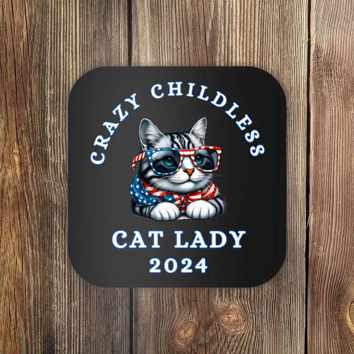 Funny Childless Crazy Cat Lady 2024 Crazy Cat Lady Coaster