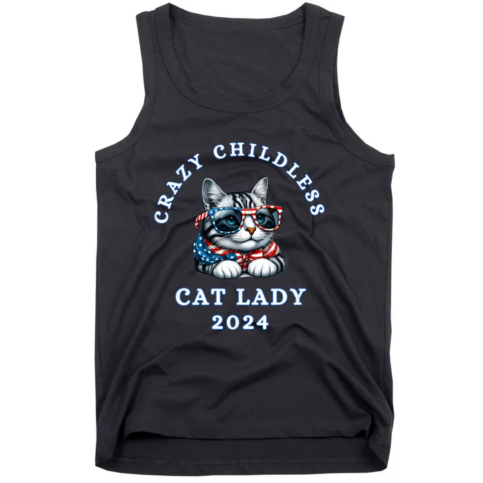 Funny Childless Crazy Cat Lady 2024 Crazy Cat Lady Tank Top