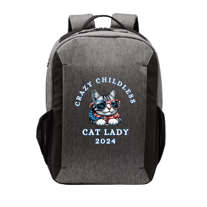 Funny Childless Crazy Cat Lady 2024 Crazy Cat Lady Vector Backpack