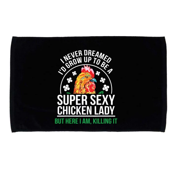 Funny Crazy Chicken Farmer Lady Women Microfiber Hand Towel