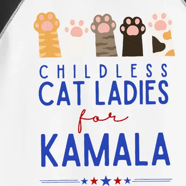 Funny Childless Cat Ladies For Kamala Harris 2024 President Gift Toddler Fine Jersey T-Shirt