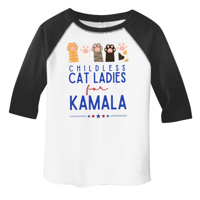 Funny Childless Cat Ladies For Kamala Harris 2024 President Gift Toddler Fine Jersey T-Shirt