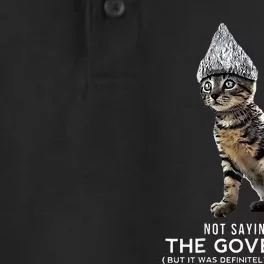 Funny Conspiracy Cat Tin Foil Hat Government Dry Zone Grid Performance Polo