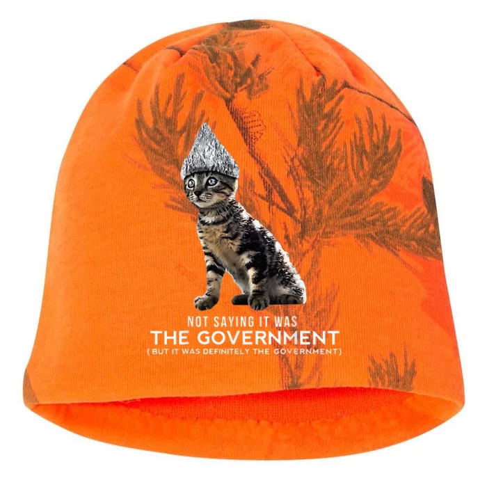 Funny Conspiracy Cat Tin Foil Hat Government Kati - Camo Knit Beanie