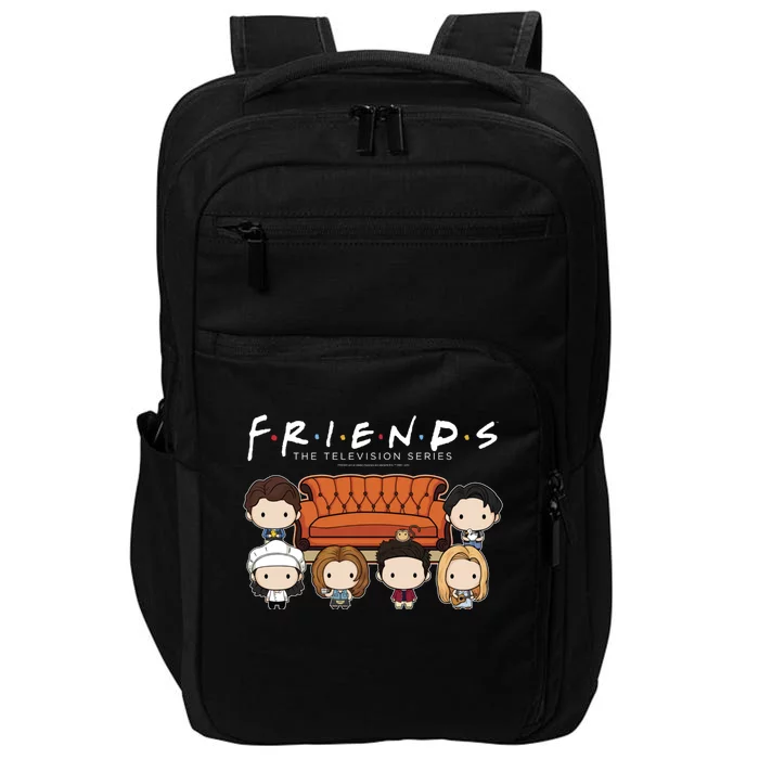 Friends Chibi Couch Crew Logo Impact Tech Backpack