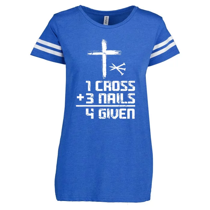 Funny Christian Cross Faith 1 Cross 3 Nails 4 Given Enza Ladies Jersey Football T-Shirt