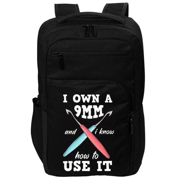 Funny Crocheting Crochet Impact Tech Backpack