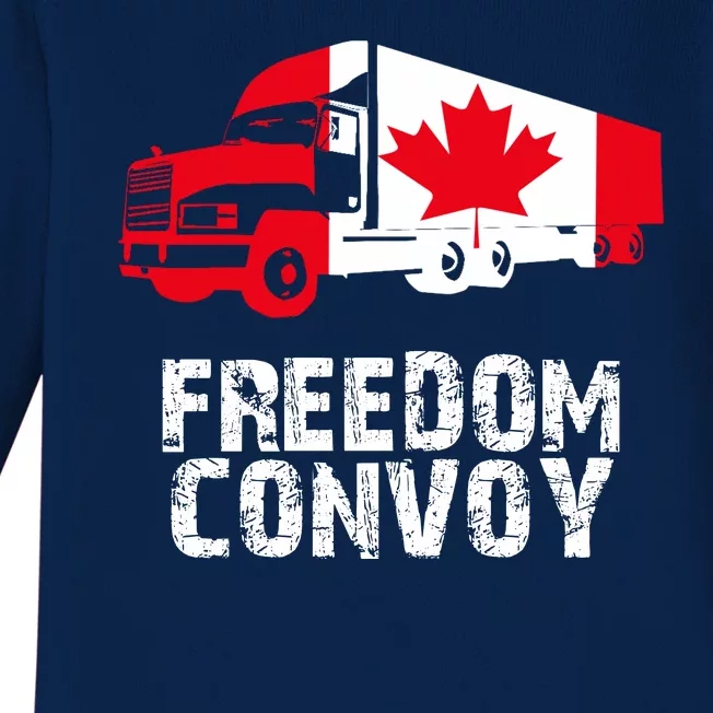 Freedom Convoy Canadian Truckers Baby Long Sleeve Bodysuit