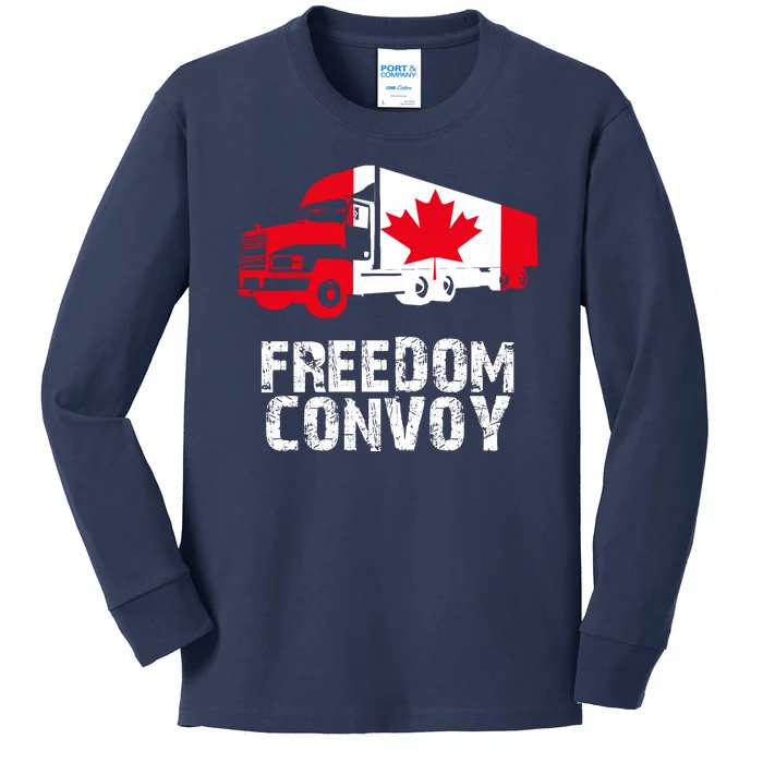 Freedom Convoy Canadian Truckers Kids Long Sleeve Shirt