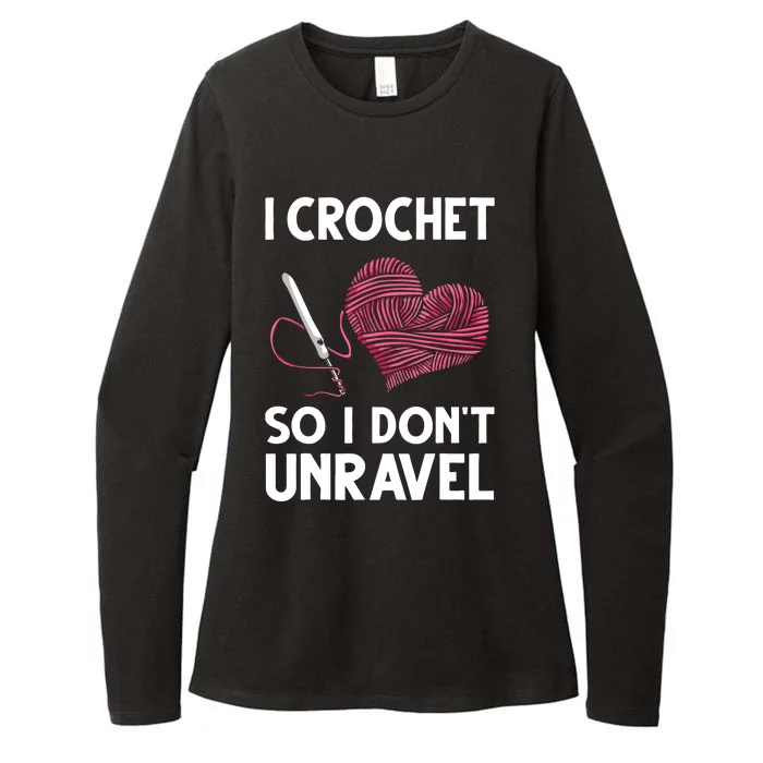 Funny Crochet Crocheting Gift For Women Crocheter Unravel Womens CVC Long Sleeve Shirt