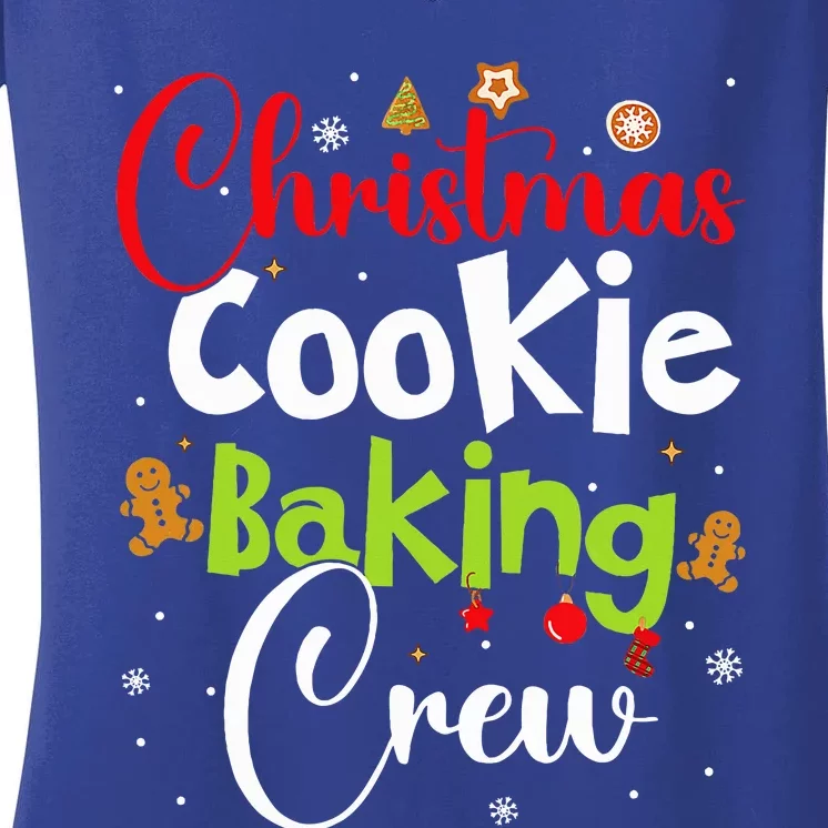 funny Christmas Cookie Baking Crew Funny gingerbread Xmas Women's V-Neck T-Shirt