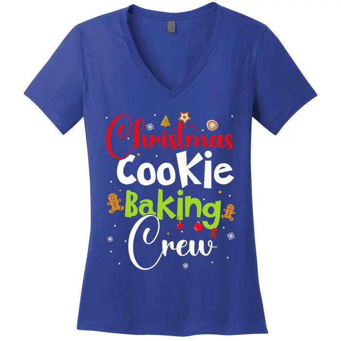 funny Christmas Cookie Baking Crew Funny gingerbread Xmas Women's V-Neck T-Shirt