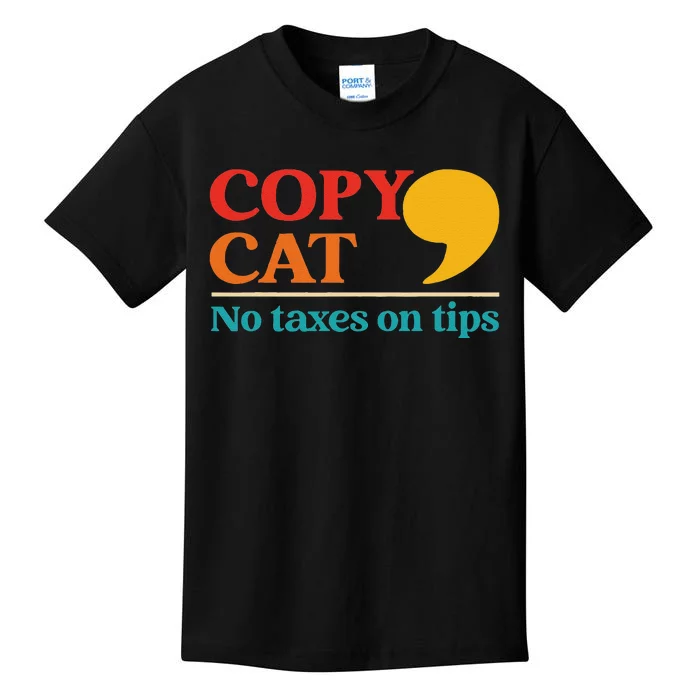 Funny Copy Cat No Taxes On Tips Harris President Vintage Kids T-Shirt