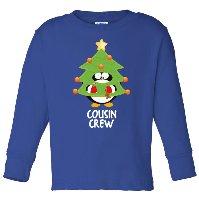 Funny Cousin Crew Christmas Tree Xmas Penguin Cute Gift Toddler Long Sleeve Shirt