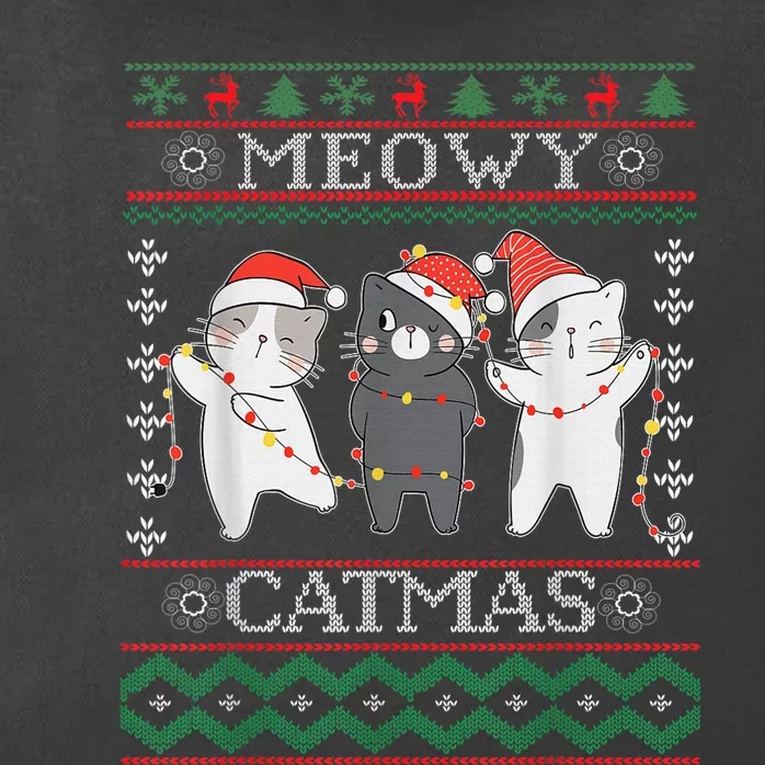 Funny Christmas Cat Matching Family Pajamas Meowy Catmas Zip Tote Bag