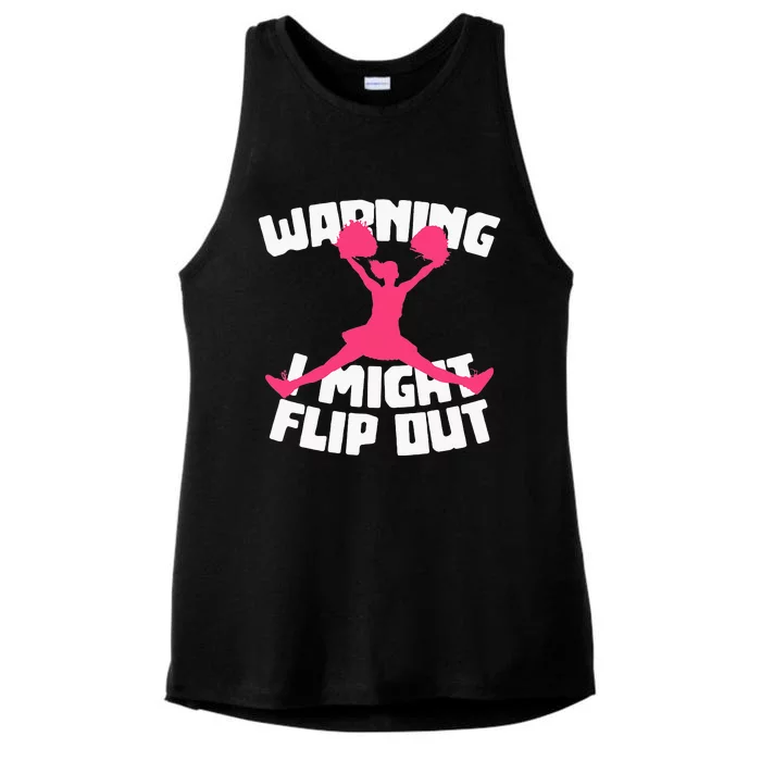 Funny Cheerleader Cheering Cheer Flip Cheerleading Ladies Tri-Blend Wicking Tank