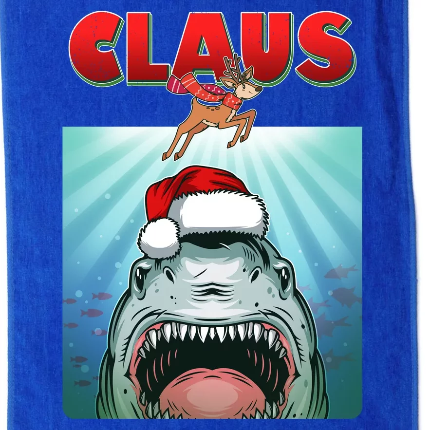 Funny Christmas Claus Shark Reindeer Platinum Collection Golf Towel