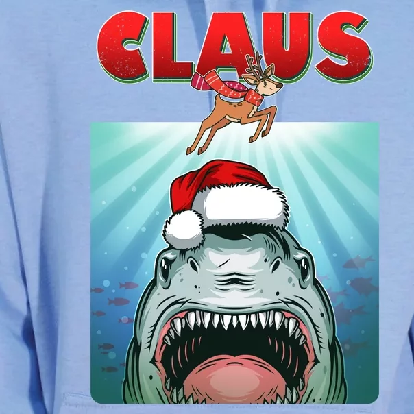 Funny Christmas Claus Shark Reindeer Unisex Surf Hoodie