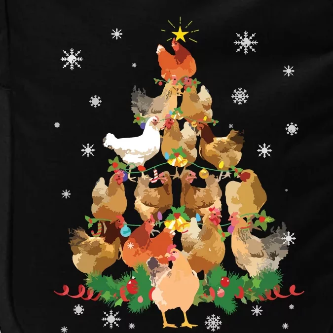 Funny Chicken Christmas Tree Impact Tech Backpack