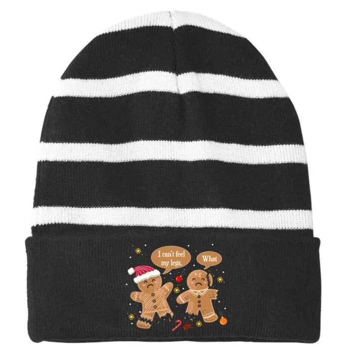 Funny Christmas Cookie Gingerbread Oh Snap Baking Team Baker Striped Beanie with Solid Band