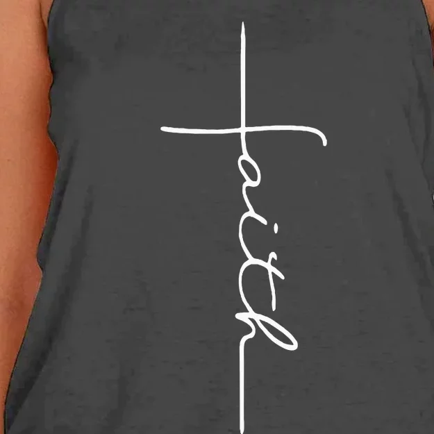 Faith Cross Christian For Men Women Kids Women's Knotted Racerback Tank