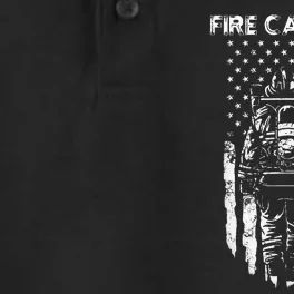 Fire Captain Chief American Flag Gifts Firefighter Captain Dry Zone Grid Performance Polo