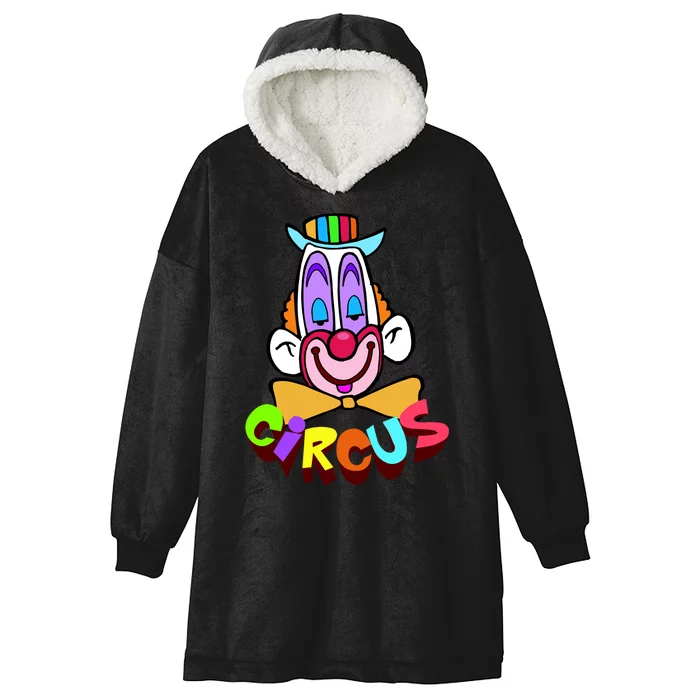 Funny Clown Circus Face Funny Retro Hooded Wearable Blanket