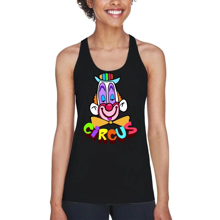 Funny Clown Circus Face Funny Retro Women's Racerback Tank