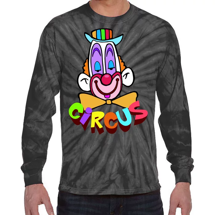 Funny Clown Circus Face Funny Retro Tie-Dye Long Sleeve Shirt