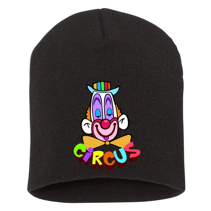 Funny Clown Circus Face Funny Retro Short Acrylic Beanie