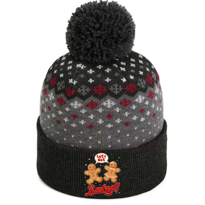 Funny Cute Christmas Let's Get Baked Gingerbread Cookies The Baniff Cuffed Pom Beanie