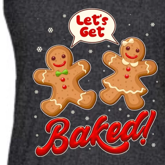 Funny Cute Christmas Let's Get Baked Gingerbread Cookies Ladies Essential Flowy Tank