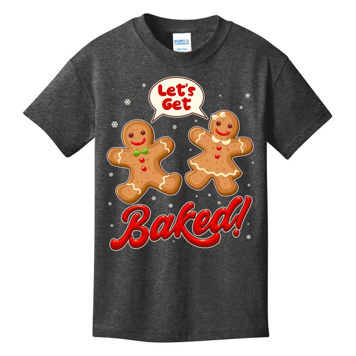 Funny Cute Christmas Let's Get Baked Gingerbread Cookies Kids T-Shirt