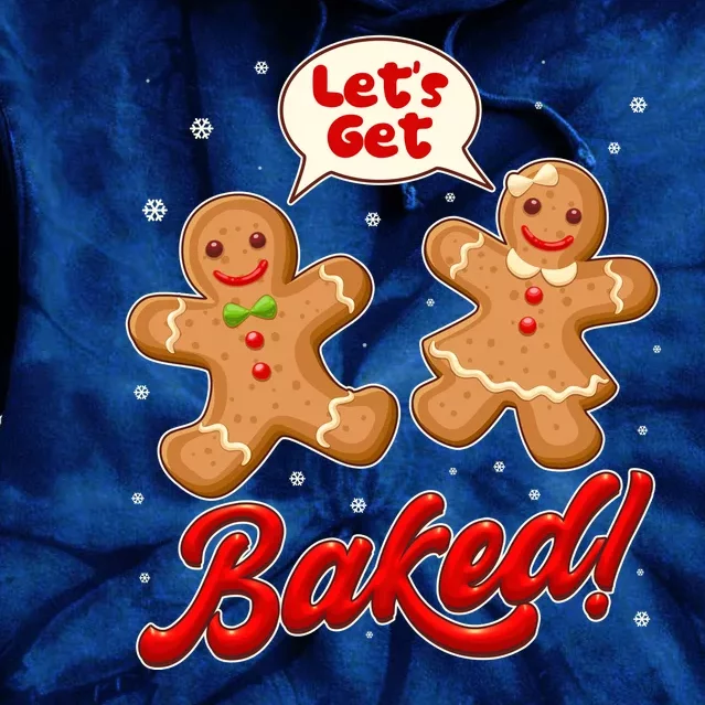 Funny Cute Christmas Let's Get Baked Gingerbread Cookies Tie Dye Hoodie