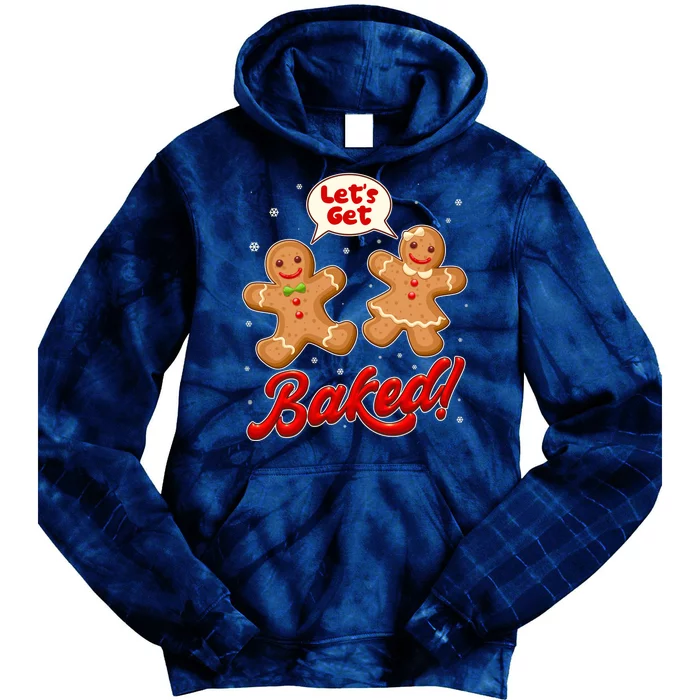 Funny Cute Christmas Let's Get Baked Gingerbread Cookies Tie Dye Hoodie