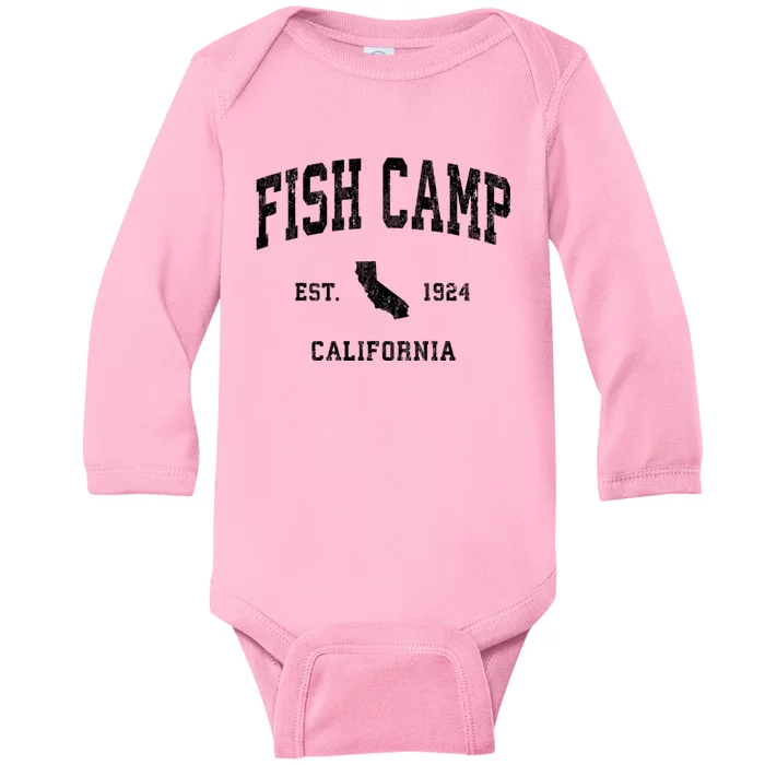 Fish Camp California Ca Vintage Athletic Baby Long Sleeve Bodysuit