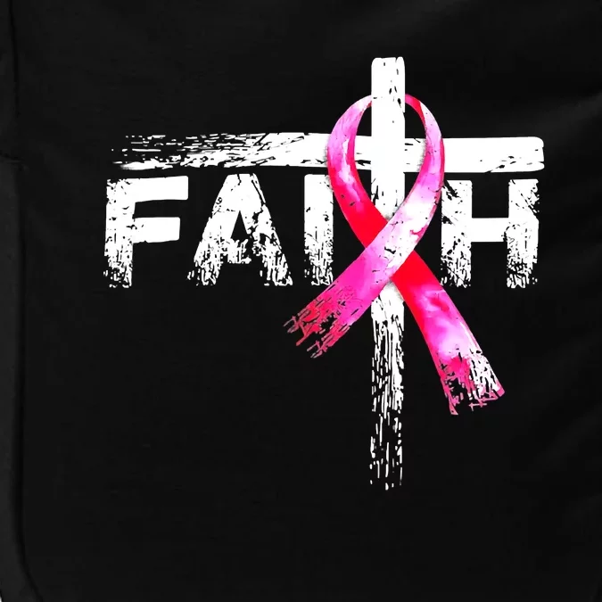 Faith Christian Cross Jesus Pink Ribbon Breast Cancer Impact Tech Backpack