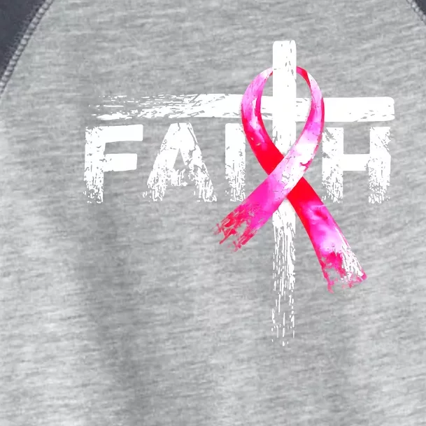 Faith Christian Cross Jesus Pink Ribbon Breast Cancer Toddler Fine Jersey T-Shirt