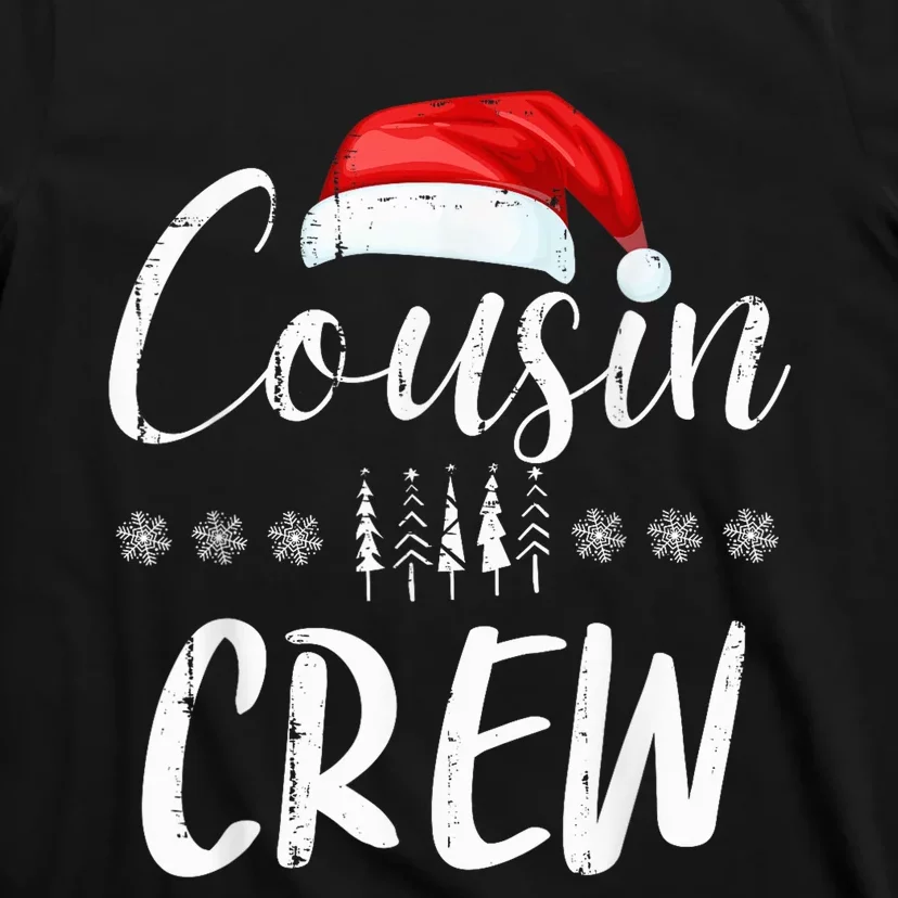 Funny Cousin Crew Christmas Santa Hat Family Matching T-Shirt