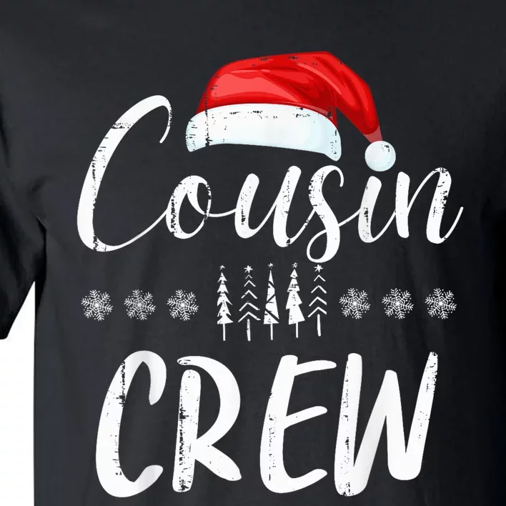 Funny Cousin Crew Christmas Santa Hat Family Matching Tall T-Shirt