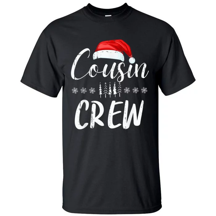 Funny Cousin Crew Christmas Santa Hat Family Matching Tall T-Shirt