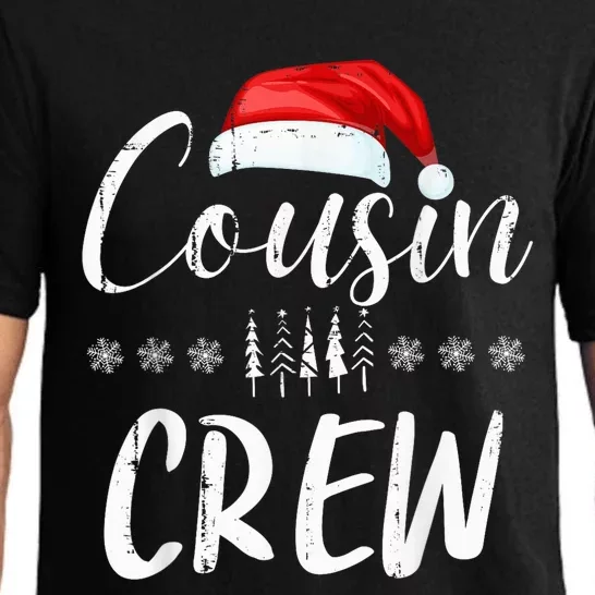 Funny Cousin Crew Christmas Santa Hat Family Matching Pajama Set