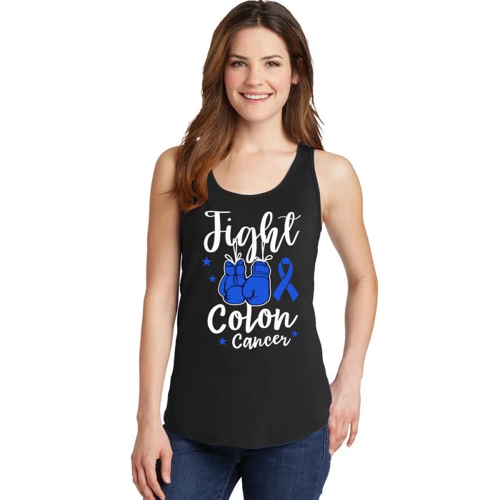 Fight Colon Cancer Gloves Support Colon Cancer Awareness Ladies Essential Tank