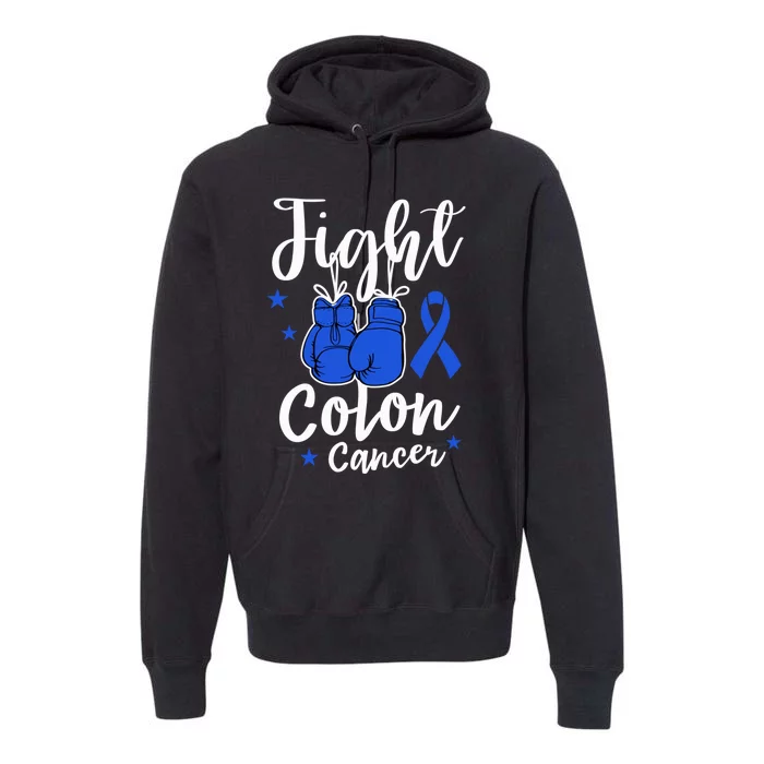 Fight Colon Cancer Gloves Support Colon Cancer Awareness Premium Hoodie