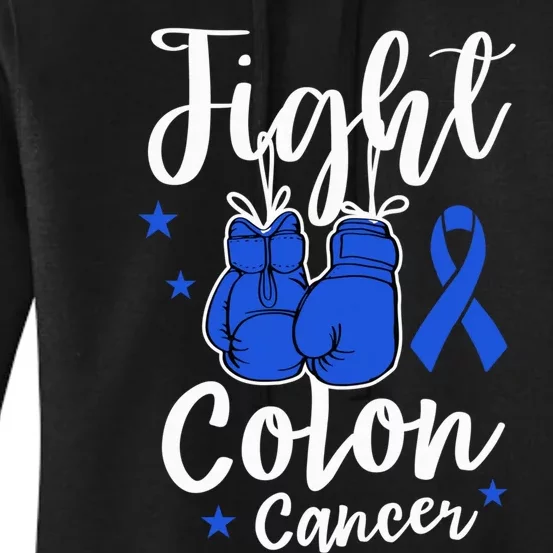 Fight Colon Cancer Gloves Support Colon Cancer Awareness Women's Pullover Hoodie