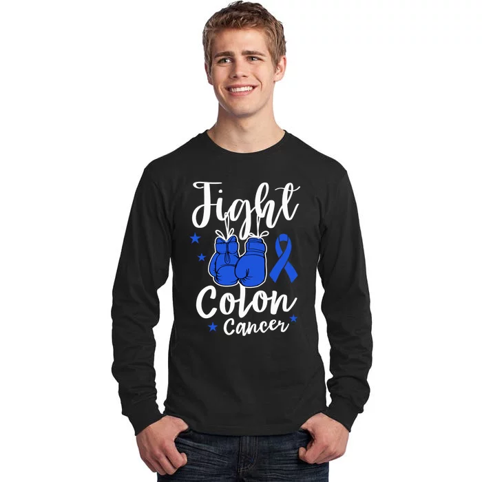 Fight Colon Cancer Gloves Support Colon Cancer Awareness Tall Long Sleeve T-Shirt