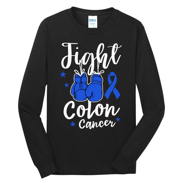 Fight Colon Cancer Gloves Support Colon Cancer Awareness Tall Long Sleeve T-Shirt